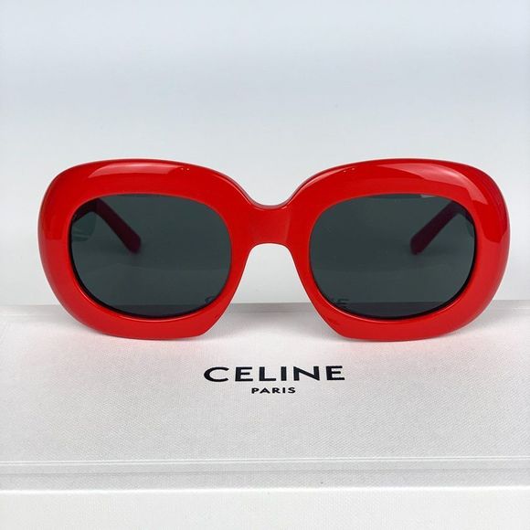 Celine CL40070I 66N BRAND NEW Sunglasses Square Red Grey Women - Picture 2 of 9